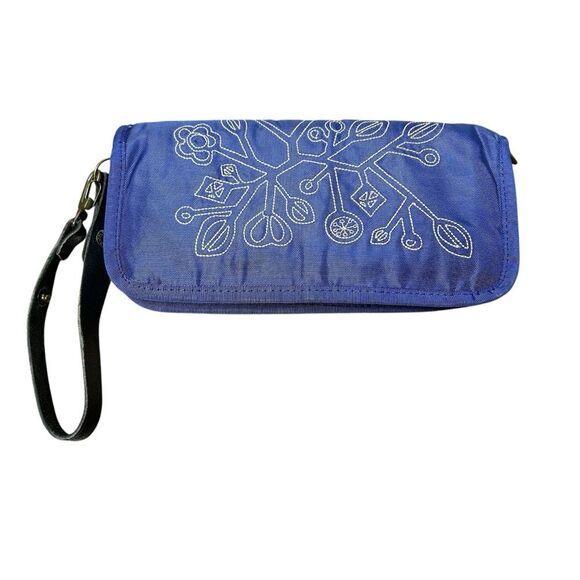 Overland Equipment Handbags - Overland Equipment Amelia Blue Embroidered Wallet Clutch